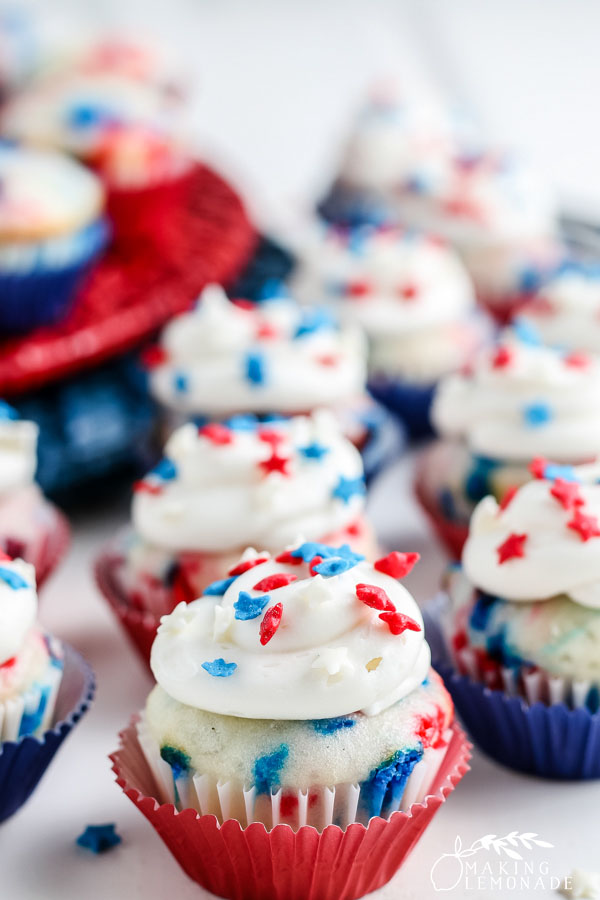 Red White and Blue Mini-Cupcakes for the 4th of July