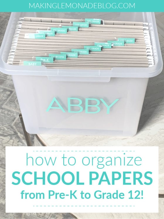 How to Organize Kids School Papers & Keepsakes - Making Lemonade