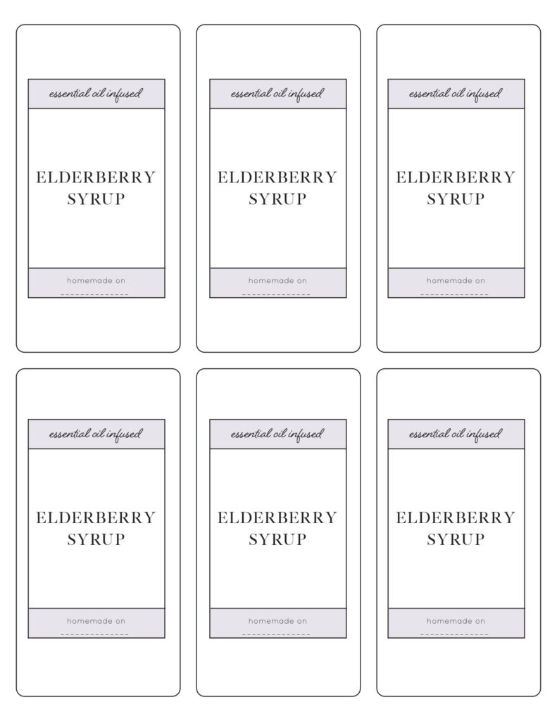 free printable labels for homemade elderberry syrup