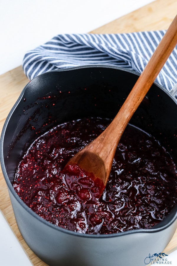 cranberry sauce in pan