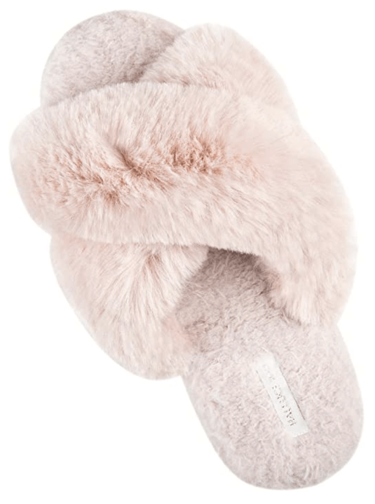 pink fuzzy slipper