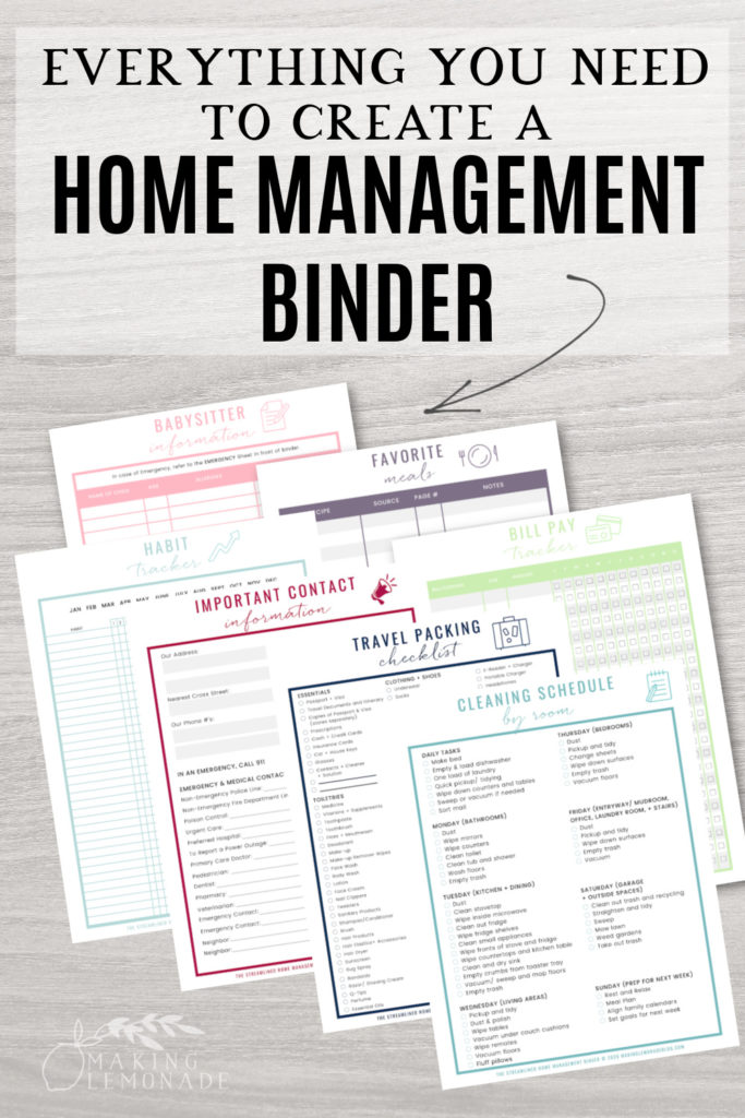 Home Management Binder Free Printables PRINTABLE TEMPLATES