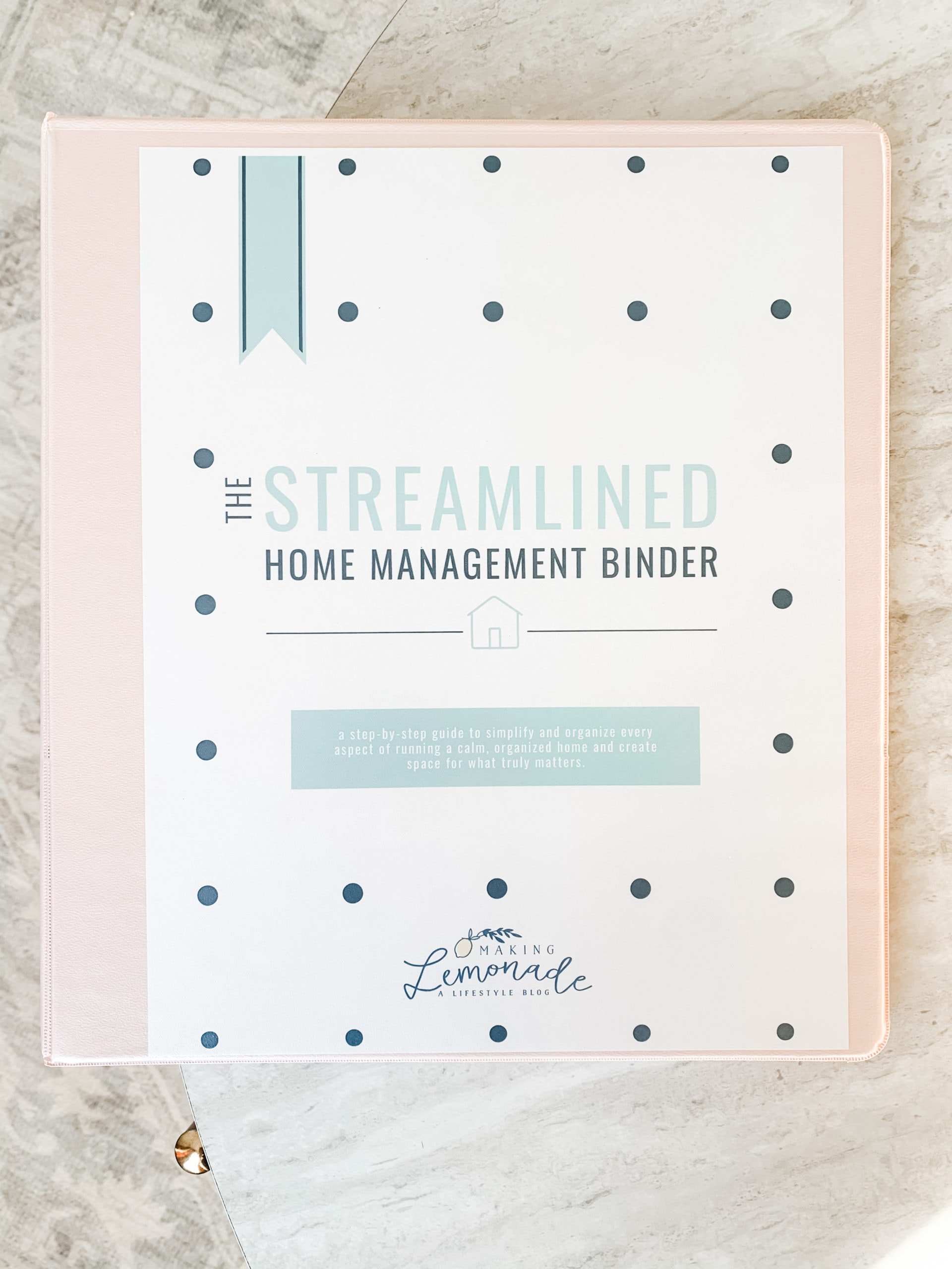 streamlined home binder on table