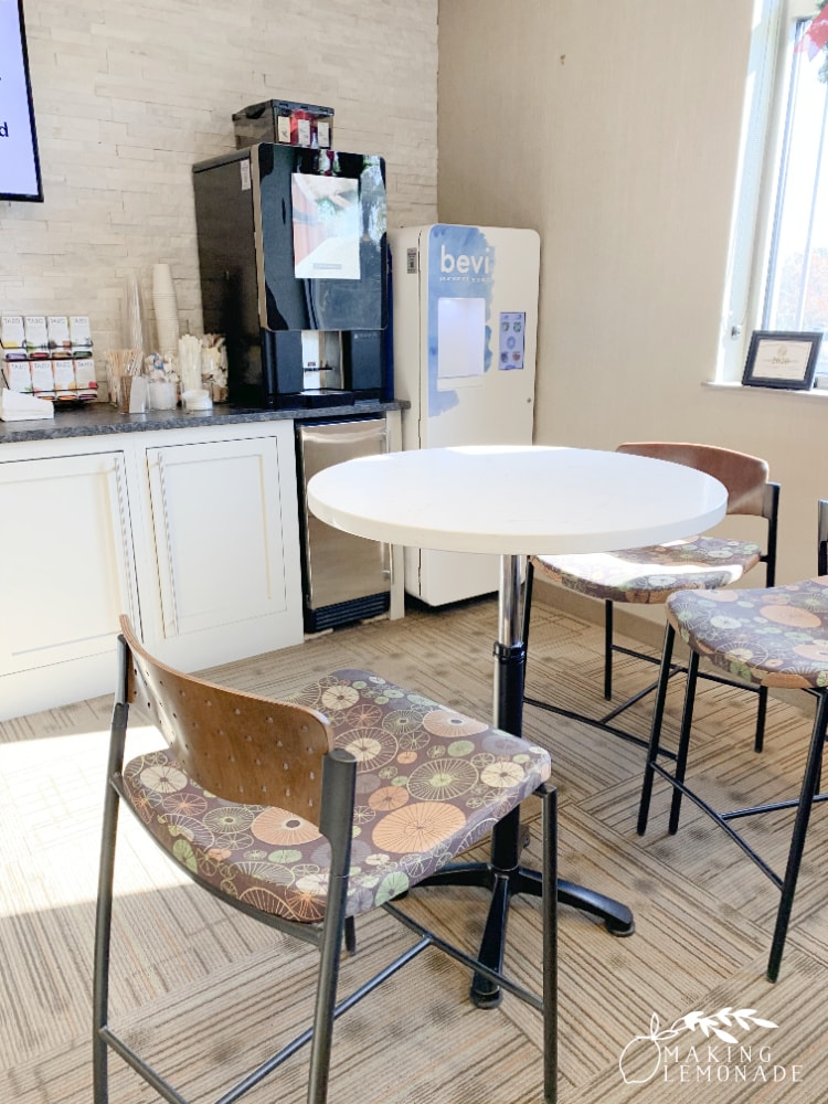 coffee and drink station at orthodontic office