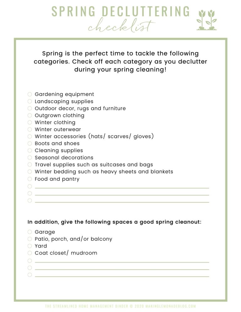 What to Declutter This Spring (Printable Decluttering Checklist)