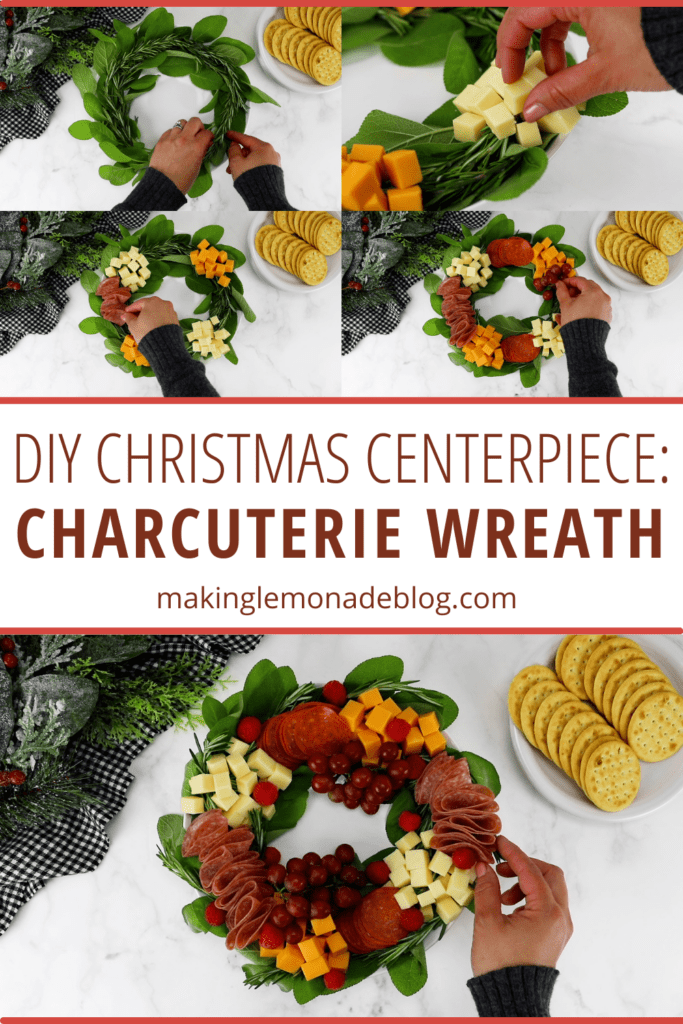 how to make a Christmas charcuterie wreath