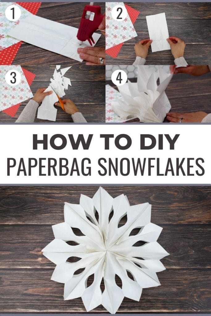 How To DIY Paper Bag Snowflakes