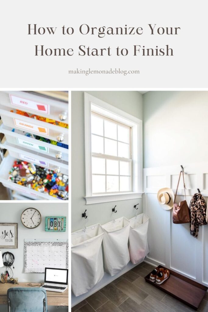 collage of home organization ideas