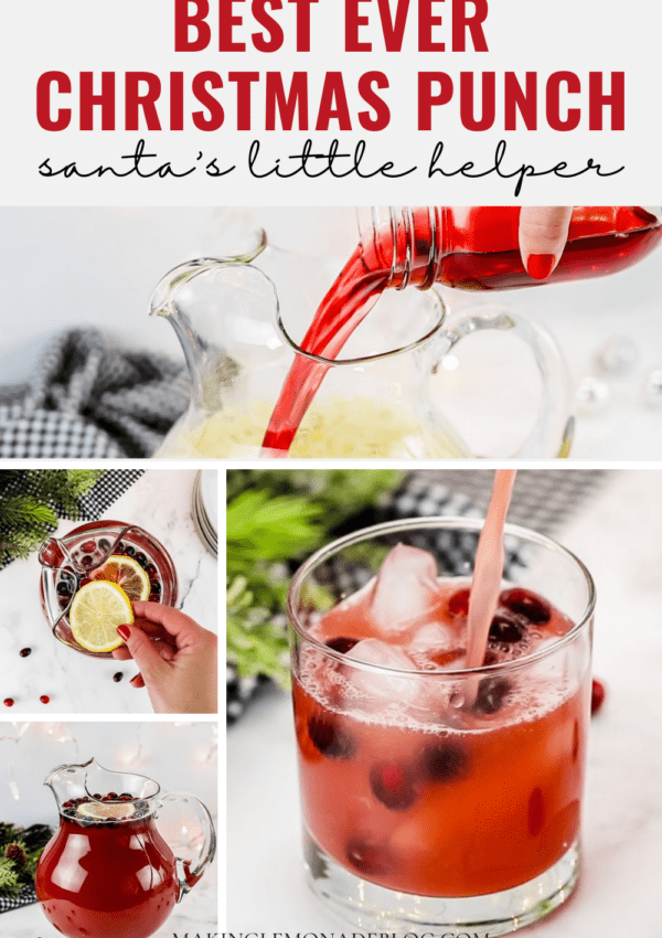 collage of how to make the best Christmas punch