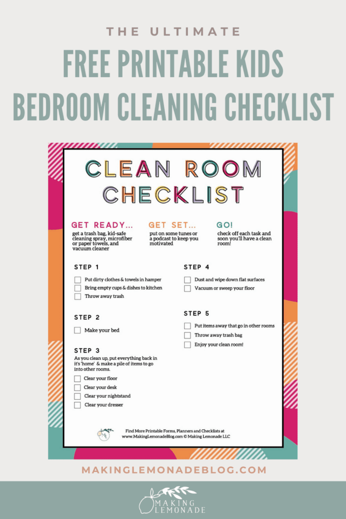 kids room cleaning checklist