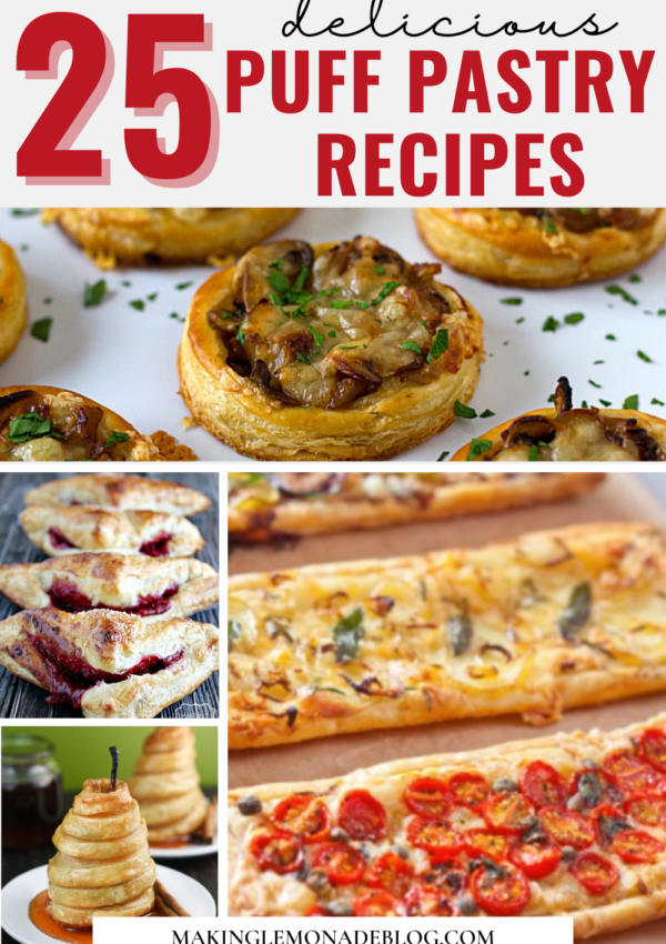collage of 25 puff pastry ideas