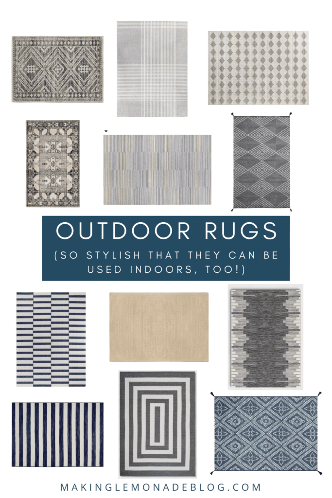 outdoor rugs collage