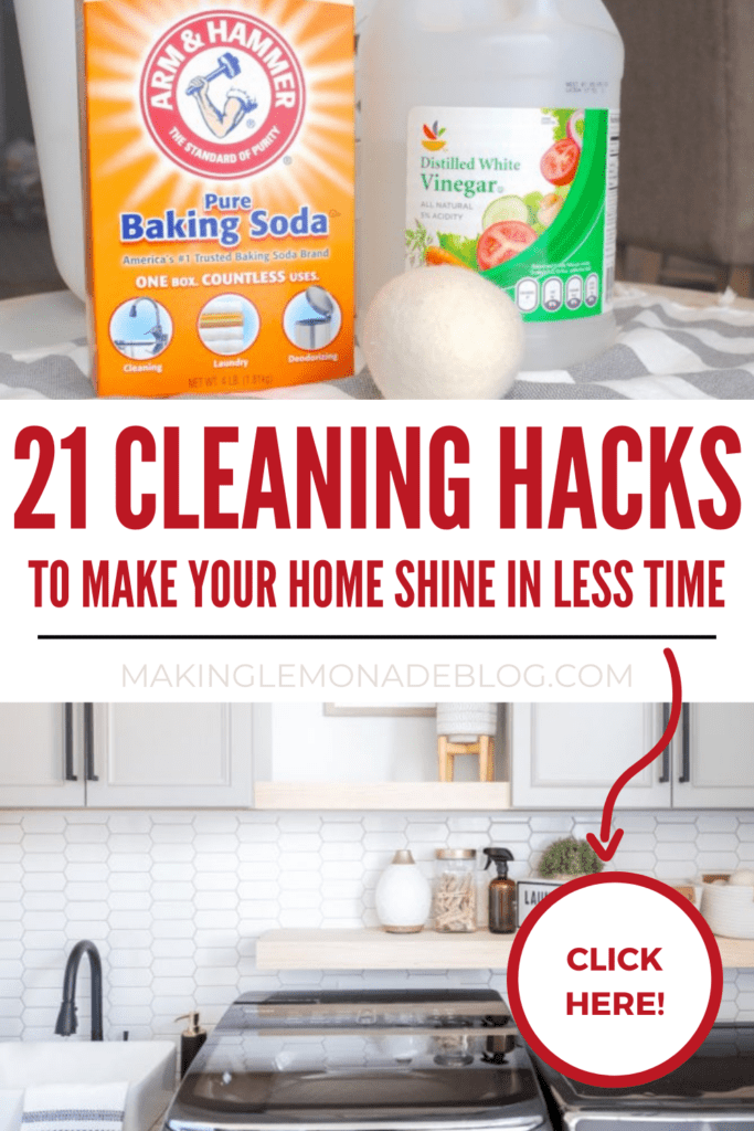 collage with cleaning hacks