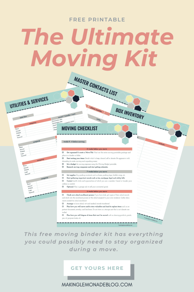 printables in the ultimate moving kit
