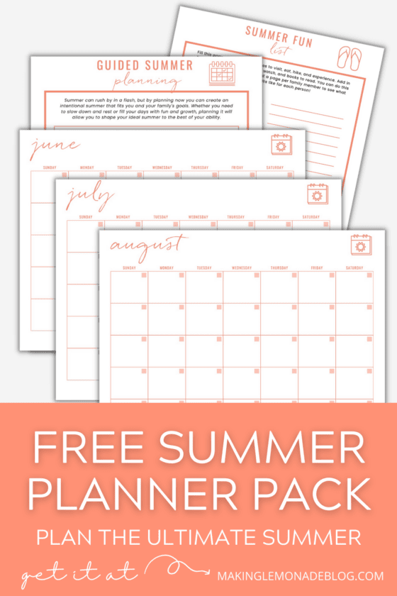 Free Printable Summer Planner For a Memorable Summer - Making Lemonade