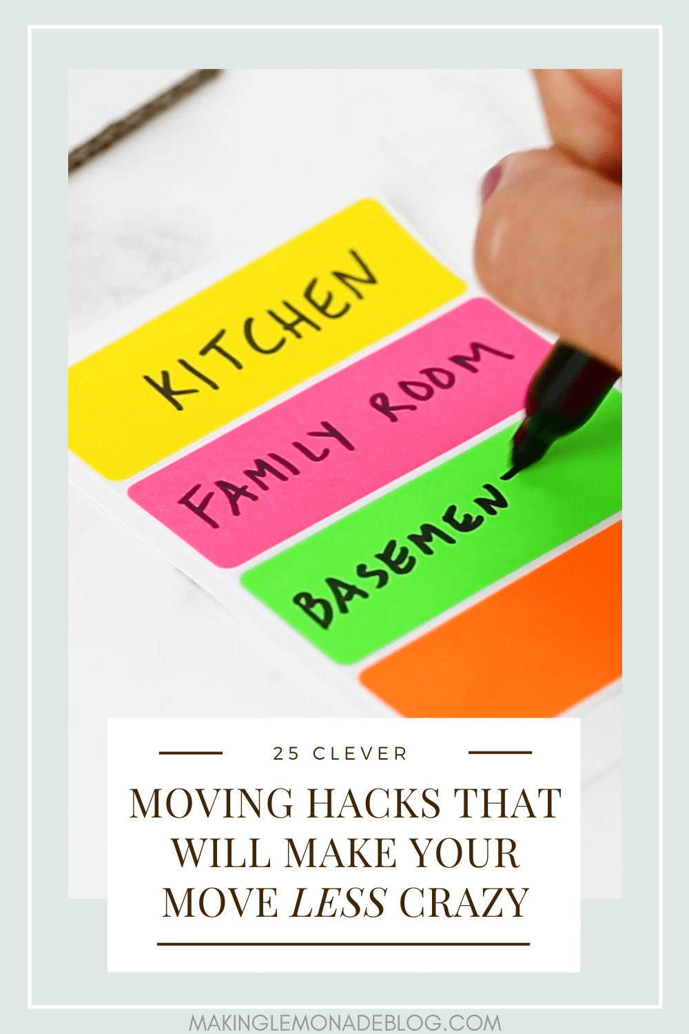 moving hacks and tips with colored labels