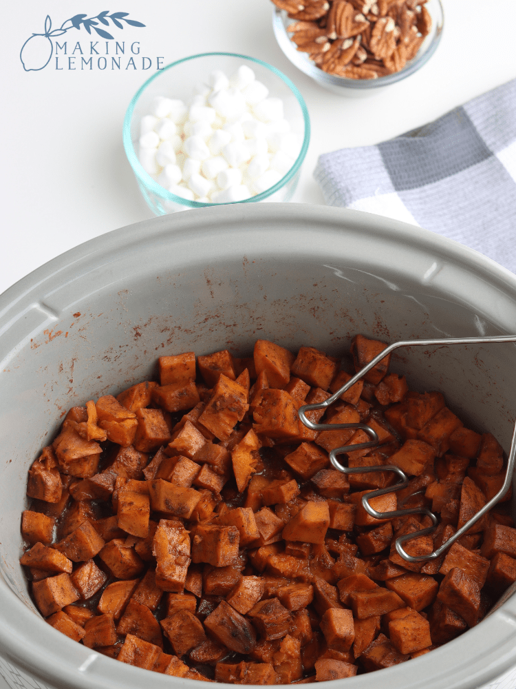 mashing sweet potatoes in crockpot