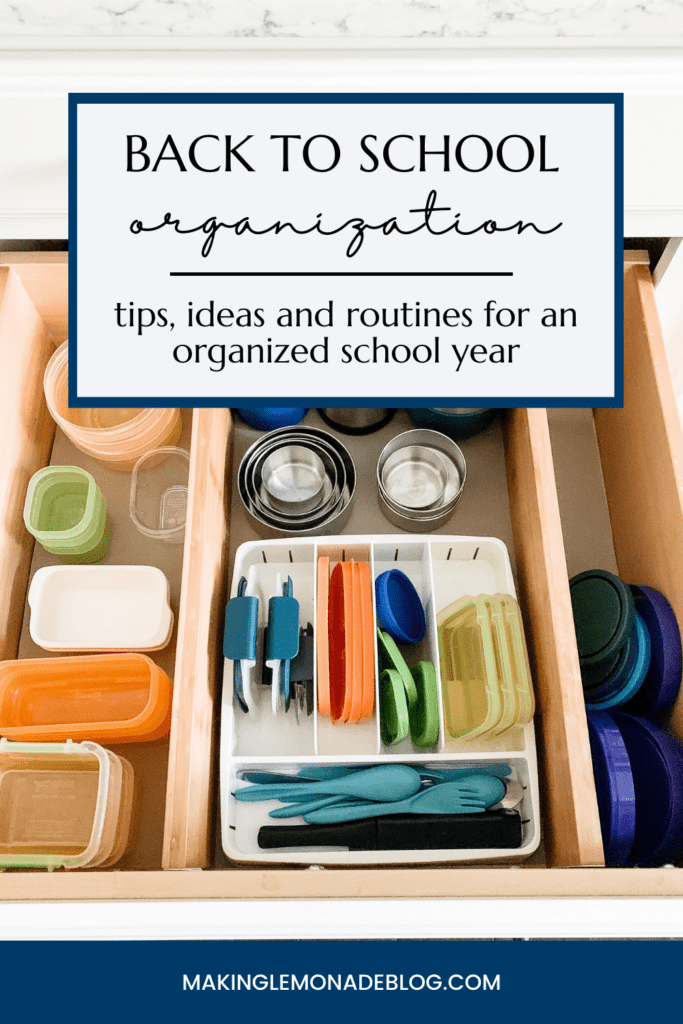 drawer with organized lunch packing supplies