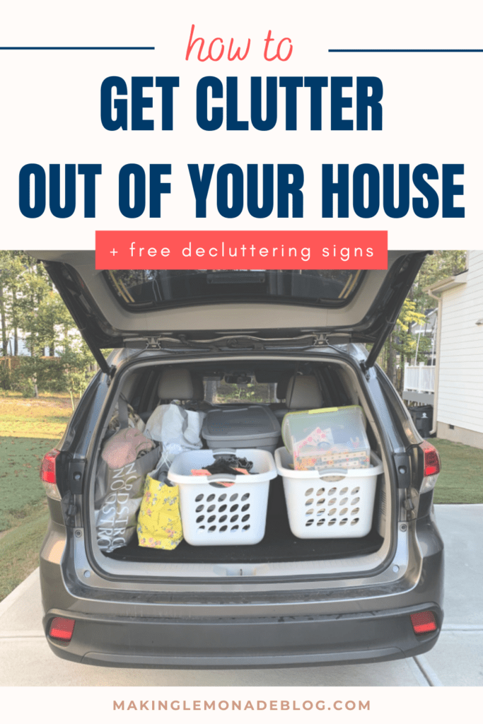donating household clutter in car trunk
