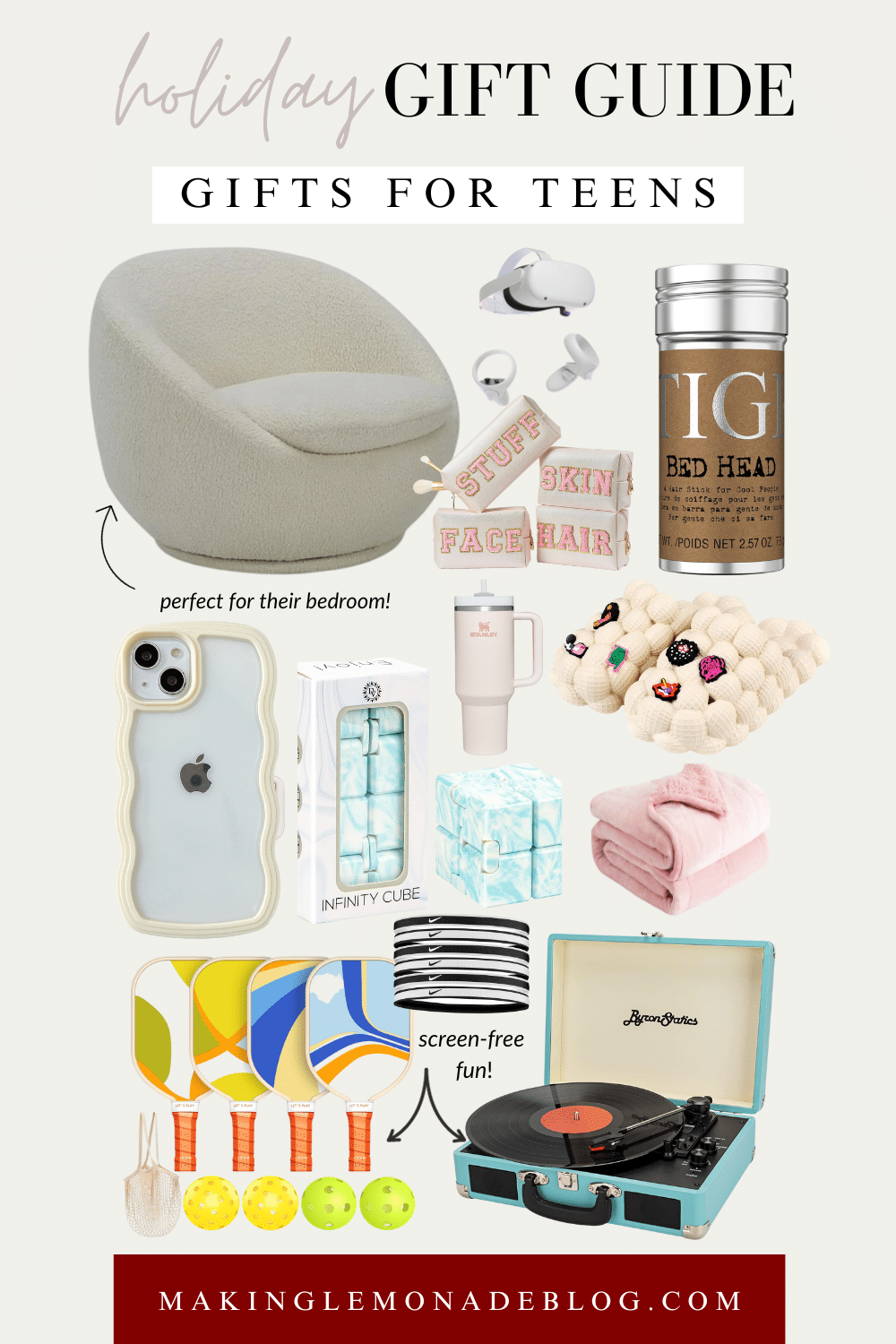collage of gift ideas for teenagers