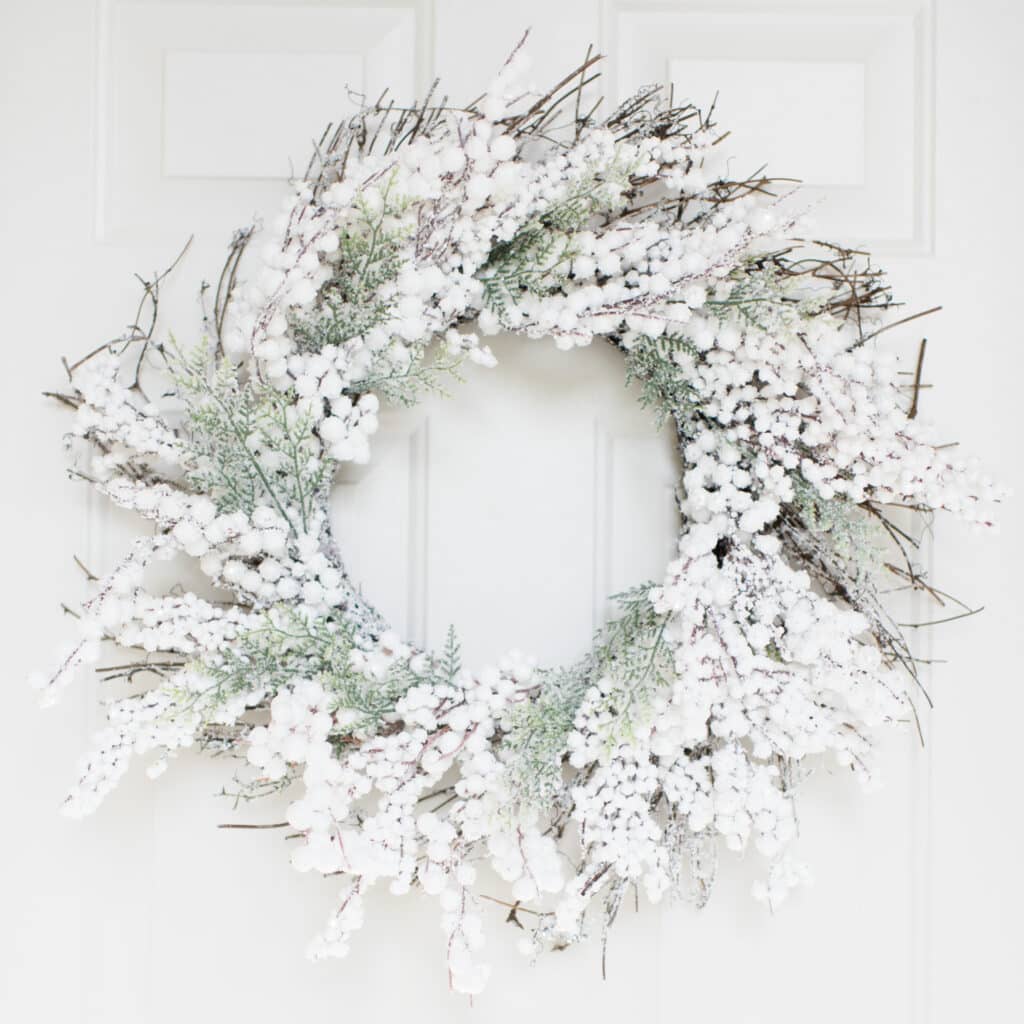 winter wreath on a door