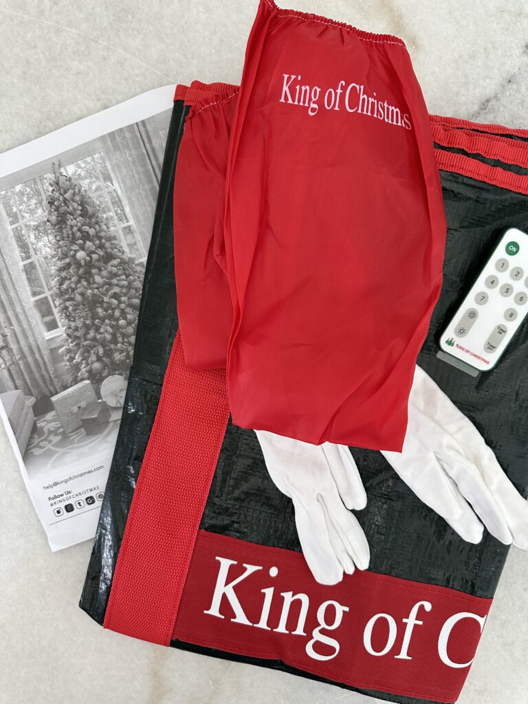 artificial christmas tree storage bag and gloves