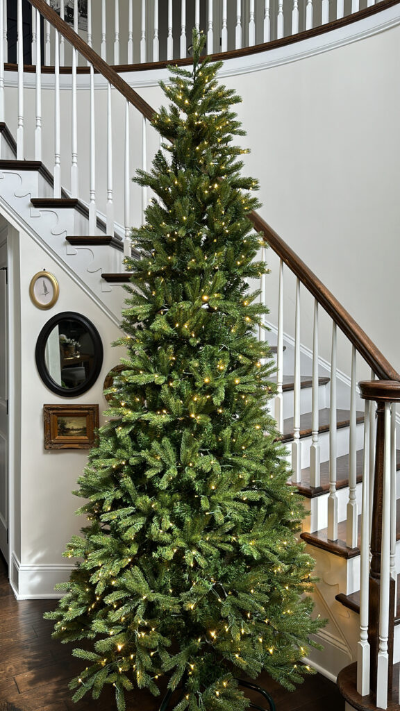 slim artificial Christmas tree