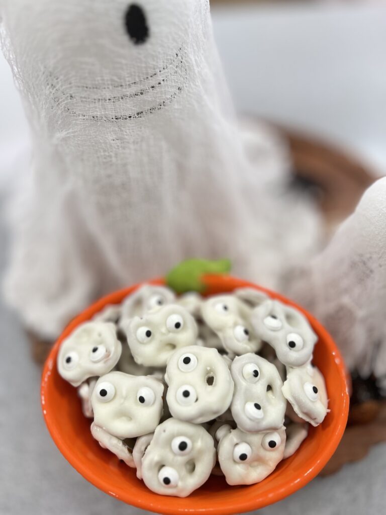 chocolate covered ghost pretzels