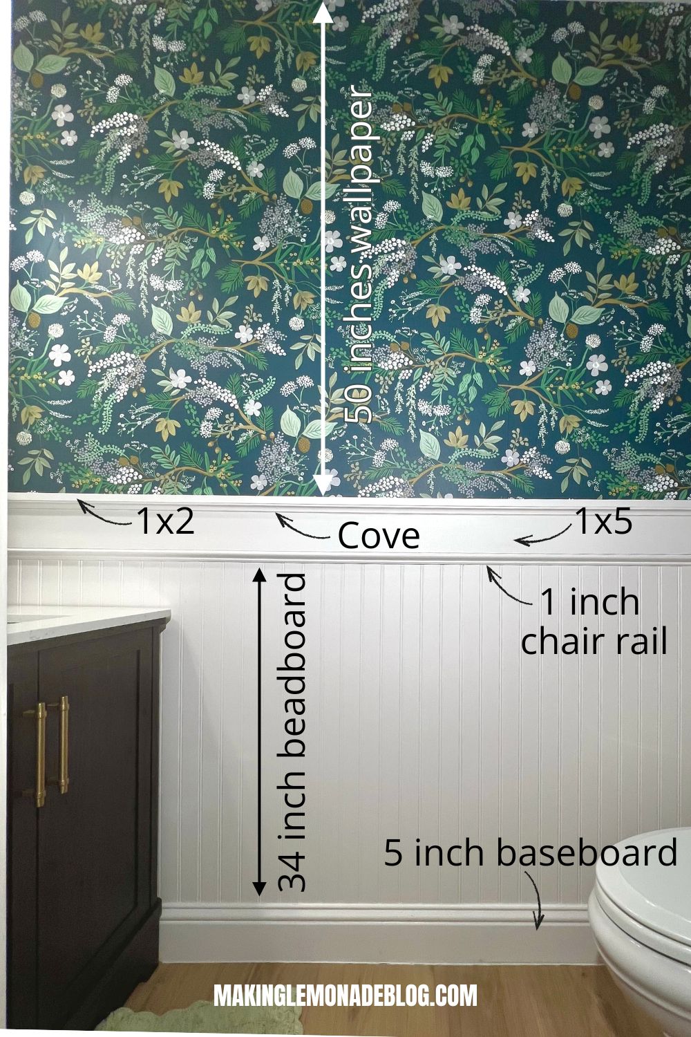 Rifle Paper co Juniper Forest wallpaper with dimensions for paneling 