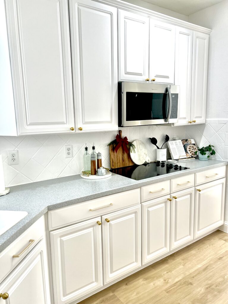 clear kitchen counters and cabinets